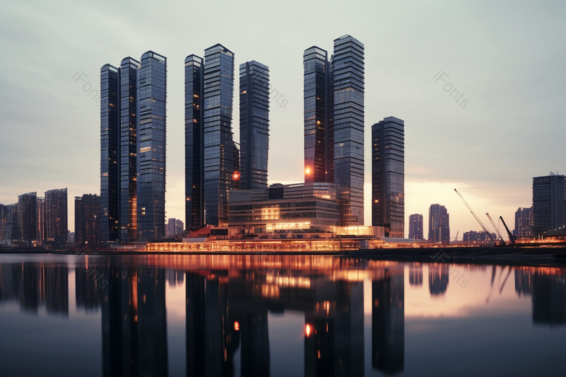 清晰的摄影图高清的图片海报设计背景广告设计素材元素城市建筑夜景黄昏下的繁华的广场,高清,摄影图,摄影图片,图片大全,摄影图免费下载
